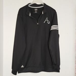 Adidas Climate  Golf 1/4 Zip Black Pullover With "A" Insignia. Size XL